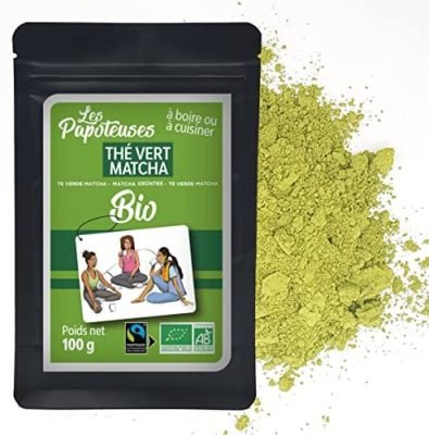 LES PAPOTEUSES | Thé Vert Matcha en poudre | 100g | Thé Vert de Chine | Certifié biologique et Commerce équitable