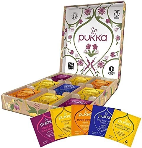 Pukka Coffret Immunité, Assortiment de 5 Thés Et Infusions, 100% Bio Et Commerce Equitable, 45 sachets Tisanes, Idée Cadeau Nouvel An Et Fêtes