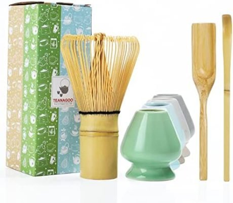 TEANAGOO MA-01 Accessoire de cérémonie du Matcha Japonais, Fouet au Matcha (Chasen), cuillère Traditionnelle (chashaku), cuillère à thé, Porte-Fouet, l&rsquo;ensemble Parfait pour préparer Une Tasse