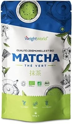 Thé Vert Matcha Bio Japonais – 100g – Thé Matcha en Poudre Cérémoniel & Vegan – Boisson Japonaise en Poudre Facile à Mélanger – Préparation Keto Puissante Adulte – Matcha Cuisine & Latte – Vegan & Bio