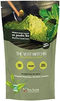Thé matcha cérémonie 200 grammes qualité premium. Matcha Poudre Bio. Poudre Ideal pour vos préparations. Matcha bio. Sachet biodégradable. Cérémonie Matcha. Prime Amazon.