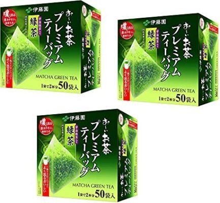 Itoen O～i Ocha Premium Matcha Green Tea, Thé Vert Japonais Ryokucha au Matcha Uji, Sachets de Thé 1.8g, Pack de 3 Boites (Total 150 Sachets), Fabriqué au Japon