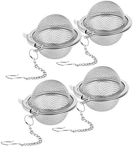 4 Pièces Boules à Thé Acier Inoxydable, Boule de Passoire à Thé, Infuseur à Boules de Thé en Acier Inoxydable, Avec Crochet à Chaîne Allongée, Pour Le Thé en Feuilles et Les Épices et Assaisonnement