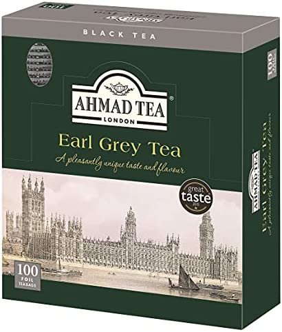 Ahmad Tea Earl Grey Thé Noir 100 Sachets dans Sac Alu Earl Grey 200 g 100 Unités