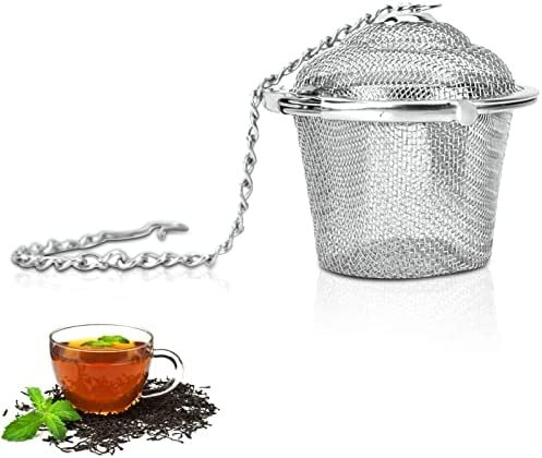 Boule à épices Inox 6cm, infuseur à thé filtre à épices boule à thé passoire à thé avec chaine en acier inoxydable pour tasses et théières, infuser le thé en vrac, les épices