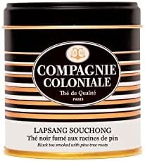 COMPAGNIE & CO – Thé noir de Chine fumé aux racines de pin – Lapsang Souchong – Fabriqué en France – Boite Métal Luxe 100 g – 50 Thés par Boite