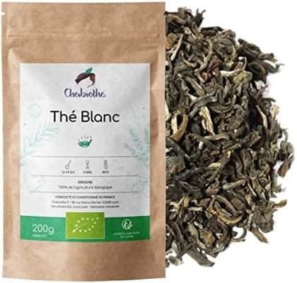 Chabiothé – Thé Blanc BIO nature 200g – Mao Feng Origine Chine Yunnan – sachet biodégradable
