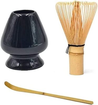 Furuyou Ensemble de 3 pièces à Matcha Japonais,Kit de cérémonie Fait Main Fouet à Matcha,Brosse de Fouet en Japonais Matcha,Set de départ thé Matcha(C)