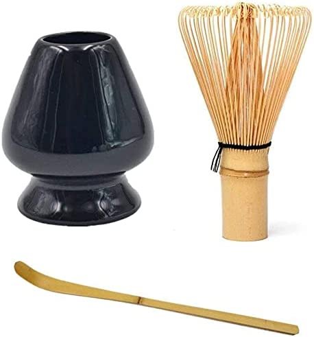 Furuyou Ensemble de 3 pièces à Matcha Japonais,Kit de cérémonie Fait Main Fouet à Matcha,Brosse de Fouet en Japonais Matcha,Set de départ thé Matcha(C)