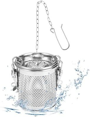Grandes Infuseur Thé Boule Filtre à Soupe Acier Inoxydable 304 Filtre à thé Boule Filtre à Épices Avec Chaîne et Couvercle Boule a the Infuseur Filtres à thé pour Feuilles en Vrac thé Épices Herbes