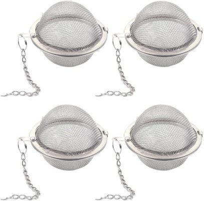Infuseur à Thé en Acier Inoxydable, Passoire à Thé, Boule à Thé 4,5 cm, Filtre à Thé avec Chaîne pour les Tasses et les Pots à Thé en Vrac (Format Boule), Infuseur a The