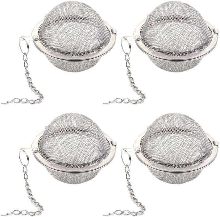 Infuseur à Thé en Acier Inoxydable, Passoire à Thé, Boule à Thé 4,5 cm, Filtre à Thé avec Chaîne pour les Tasses et les Pots à Thé en Vrac (Format Boule), Infuseur a The