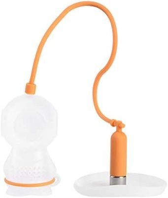 Infuseur à thé-infuseur thé,Passoire à thé en silicone,,filtre à thé en silicone de qualité alimentaire,infuseur à thé innovant avec forme de plongeur,réutilisables,pour les amateurs de thé(orange)