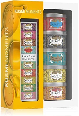 Kusmi Moments Boîte De 5 Pinces À Thé Aromatisées Comprend Earl Grey, Citron, The Du Matin N24, Jasmin, Aqua Exotica