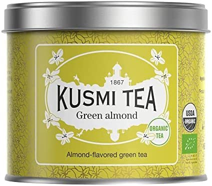 Kusmi Tea – Thé Vert à l’Amande Bio – 100 % nature et biologique – Boîte thé vrac de 100g