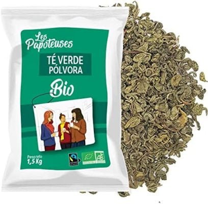 LES PAPOTEUSES | Thé Vert Gunpowder en feuilles entières | 1,5 kg | Thé Vert de Chine | Certifié biologique et Commerce équitable