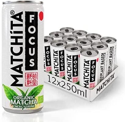 MATCHITA Boisson Énergétique Matcha Bio au Yuzu, Citron & Poire 12x 250ml – Hydrate & Revitalise – Acides Aminés & Caféine du Thé Vert Matcha – Doux, Pétillant, Léger, Faible en Calories
