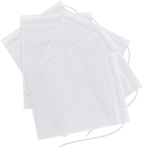 NATUCE 100Pcs Sachets Filtre à Thé Jetables,Sachets de Thé Vide avec Cordon, Sachet de thé en Papier, Non Blanchi, pour thé en Vrac, Herbes, thé et café, 6 cm x 8 cm