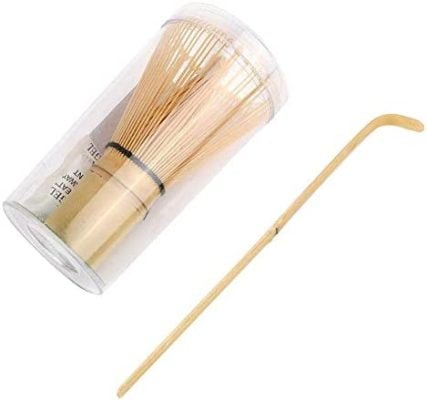 NIHY Ensemble de Fabrication de Matcha en Bambou, Fouet en Bambou crocheté Chashaku Matcha thé Fouet
