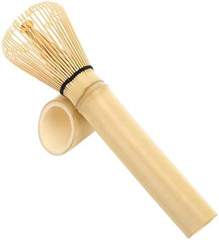 Outil de brosse à poudre à long manche en bambou naturel Chasen Matcha fouet à thé vert(Manche long en bambou blanc)