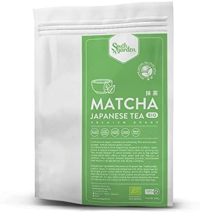 South Garden Thé Matcha Bio Japonaise Premium Vert en Poudre Végan sans Gluten/Lactose /Sucre, 300 g