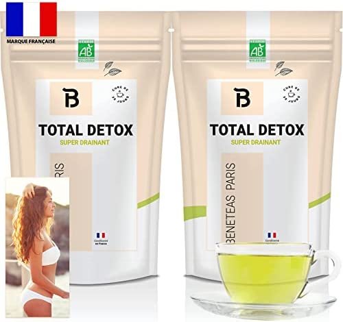THÉ SLIM BIO au matcha TOTAL DETOX | LOT DE 2 | Tisane MATCHA | Infusion Détox | Challenge 30J | The vert drainant foie rapide et efficace 30J + Ebook | draineur et détox | certifié BIO par ECOCERT…