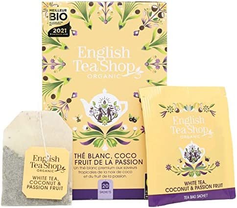 Thé Blanc Coco & Fruit de la Passion Bio – English Tea Shop – 20 sachets – 40g