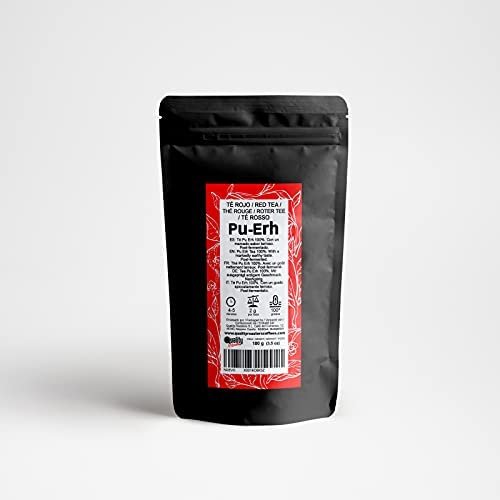 Thé rouge. Thé Pu Erh. Avec un saveur terreuse très marqué. Post-fermenté. Haute qualité. Antioxydant. Diurétique (100 Gr)