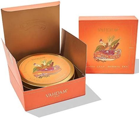 VAHDAM, Coffret thé Cadeau au Curcuma | Ingrédients 100% Naturels | Emballé à la Source en Inde | Thé Coffret pour les Amateurs de thé | Cadeaux de fête pour Femmes et Hommes
