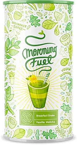 Vegan Protein – Morning Fuel – Mélange Vanille et Matcha pour le petit-déjeuner – Proteine vegetale de pois germés, quinoa, avoine, algues, alfalfa, épinards, maca, spiruline – vit. B6 + B12 – 600 g