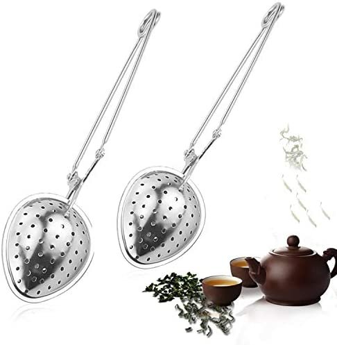 Zaloife Infuseur Thé, Cuillere Infuseur Thé, Passette Teatime pour 1-2 Tasses, Thé Infuseur, Acier Inoxydable, Argent (2pcs)