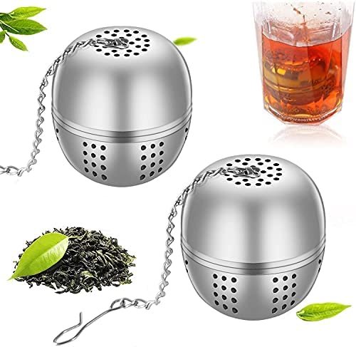 2 Pièces Acier Inoxydable Infuseur à Thé Boule à Thé, Passoire à thé en Boule à thé à pour Thé, Épices et la plupart des tasses et théières