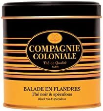 COMPAGNIE & CO – Thé Noir de Chine Aromatisé – Balade en Flandres – Spéculoos – Thé 100 % d&rsquo;Origine Naturelle – Fabriqué en France – Boite Métal Luxe 100 g – 50 Thés par Boite