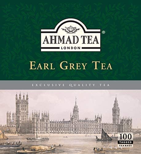 Ahmad Tea Earl Grey, 100 Poches de Thé, 200 g