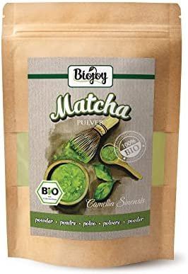 Biojoy Thé Matcha en poudre BIO, naturel et sans additifs, Thé Vert Matcha en Poudre Naturel (100 gr)