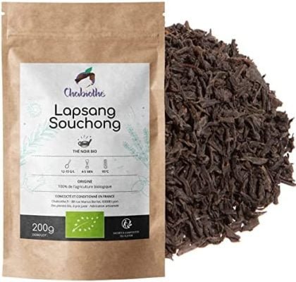Chabiothé – Thé Fumé Lapsang Souchong Bio 200g – conditionné en France – sachet biodégradable