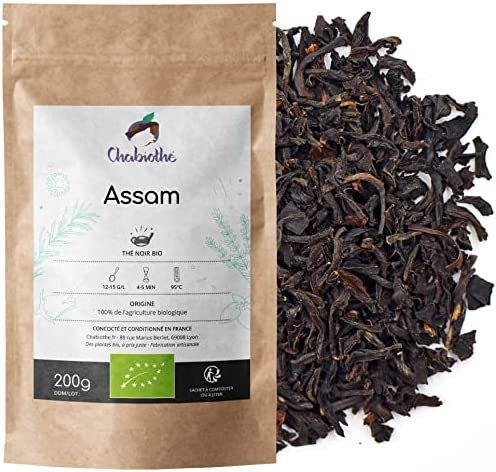 Chabiothé – Thé noir Assam Bio 200g – conditionné en France – sachet biodégradable Chabiothé – Thé noir Assam Bio 200g – conditionné en France – sachet biodégradable