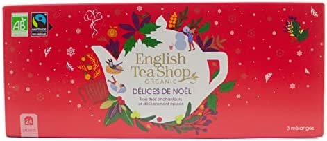 Coffret Thés noirs Délices de Noël English Tea Shop | Sélection de thé issus du commerce équitable dans un joli coffret éco-conçu | Idée cadeau | 24 sachets