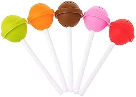 Jzhen 5pcs Infuseur à Thé, Boules à Thé en Silicone Alimentaire sans BPA, Infuseur à Thé en Forme de Sucette, Filtre Diffusseur