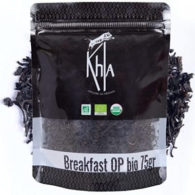 Khla – Thé Noir Breakfast OP Bio – Sachet Vrac 75g – Recharge Boite Métal – Thé Matin Biologique – Feuilles Séchées – Thé d’Asie Brunch Petit Déjeuner – Origine Sri Lanka – Tisane & Infusion