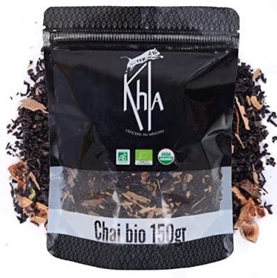Khla – Thé Noir Chai Bio – Sachet Vrac 150g – Recharge Boite Métal – Thé Ceylan Biologique – Feuilles Séchées – Thé d’Asie Épicé & Gourmand – Chaï Origine Sri Lanka – Tisane & Infusion Khla – Thé Noir Chai Bio – Sachet Vrac 150g – Recharge Boite Métal – Thé Ceylan Biologique – Feuilles Séchées – Thé d’Asie Épicé & Gourmand – Chaï Origine Sri Lanka – Tisane & Infusion