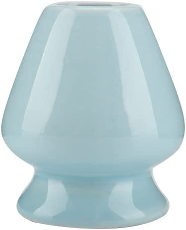 Kudoo Support de Fouet, Support de Fouet à thé Support de Fouet en céramique pour Fouet Matcha en Bambou(Bleu)