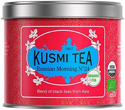 Kusmi Tea – Thé du Matin N°24 – Thé Noir Bio – Boîte thé de 20 sachets mousseline