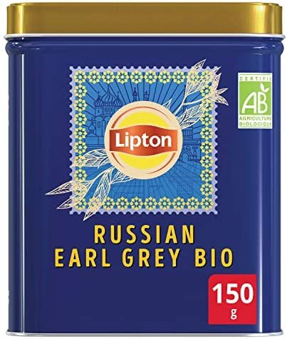 Lipton Sir Thomas Thé Noir Biologique en Vrac Russian Earl Grey, Label Rainforest Alliance 150g Lipton Sir Thomas Thé Noir Biologique en Vrac Russian Earl Grey, Label Rainforest Alliance 150g