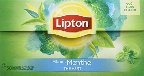 Lipton Thé Vert Menthe 50 Sachets, 80g