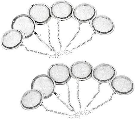 Lot de 12 infuseurs à thé en acier inoxydable 45 mm