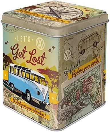 Nostalgic-Art Boîte à thé rétro, Bulli T1 – Let’s Get Lost – Idée de cadeau pour le bus VW, pour thé en vrac et en sachets, Design vintage, 100 g Nostalgic-Art Boîte à thé rétro, Bulli T1 – Let’s Get Lost – Idée de cadeau pour le bus VW, pour thé en vrac et en sachets, Design vintage, 100 g