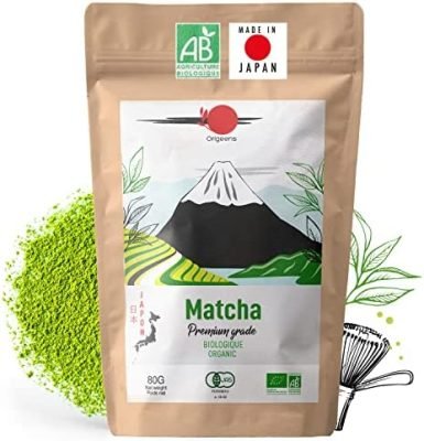 ORIGEENS Thé Matcha Bio Japonais de Shizuoka – Poudre de Thé Vert Matcha Bio – Sachet 80gr – Matcha Tea