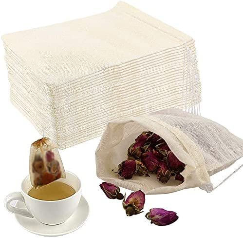 Sachet de Thé Réutilisable 50pcs Sachet en Mousseline de Coton Sachets Filtre à Thé Avec Cordon Sachet de Thé Vide pour Thé en Vrac Café Epices Herbes Thé Cuisine 8 x 10 cm Sachet de Thé Réutilisable 50pcs Sachet en Mousseline de Coton Sachets Filtre à Thé Avec Cordon Sachet de Thé Vide pour Thé en Vrac Café Epices Herbes Thé Cuisine 8 x 10 cm
