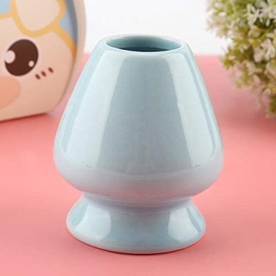 Support de Fouet à thé, Support de Fouet en céramique Propre pour Fouet Matcha en Bambou(Bleu)